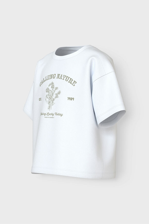 Name It Camiseta manga curta para menina branco
