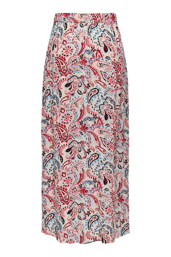 JDY Falda larga estampada nude