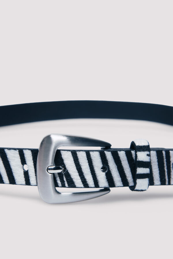 Springfield Cintur&oacute;n fino cebra negro