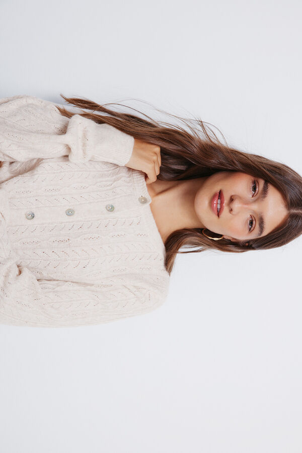 Springfield Cardigan pointelle blanco
