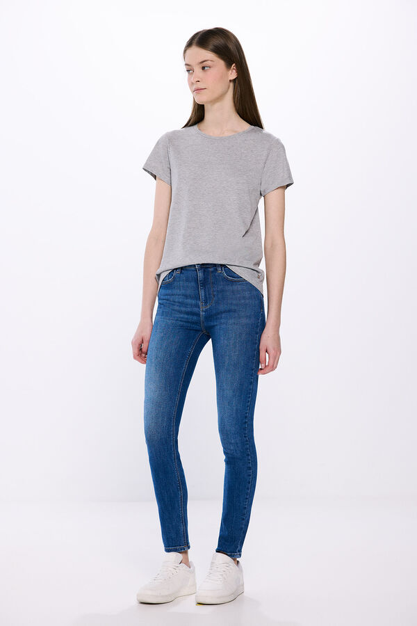 Springfield Jeans slim cropped azul
