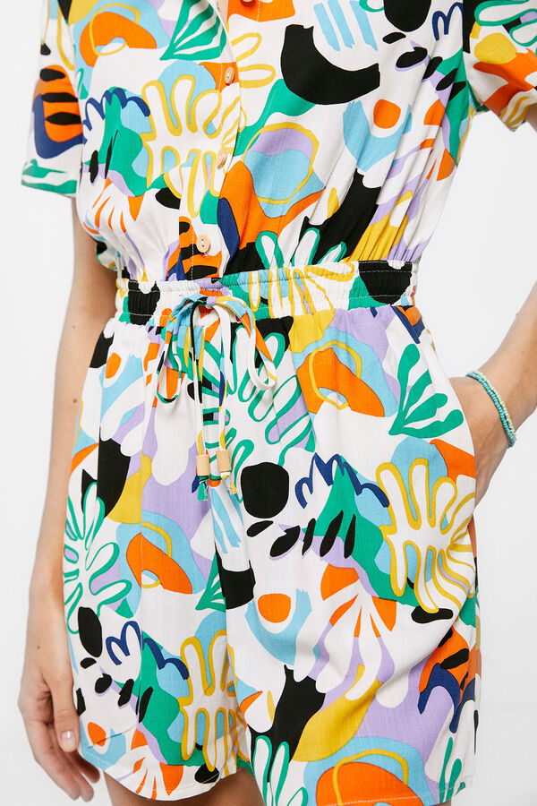 Springfield Macac&atilde;o Curto Camiseiro Estampado preto