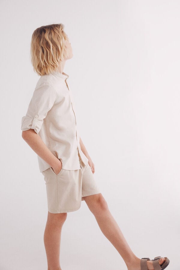 Springfield Kids Bermudas estructura cuadrille ni&ntilde;o beige