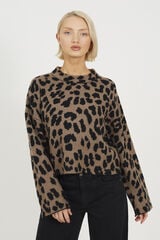 Brave Soul Jersey de punto leopardo estampado