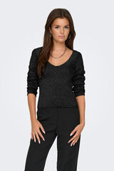 Only Jersey de punto con cuello en V negro