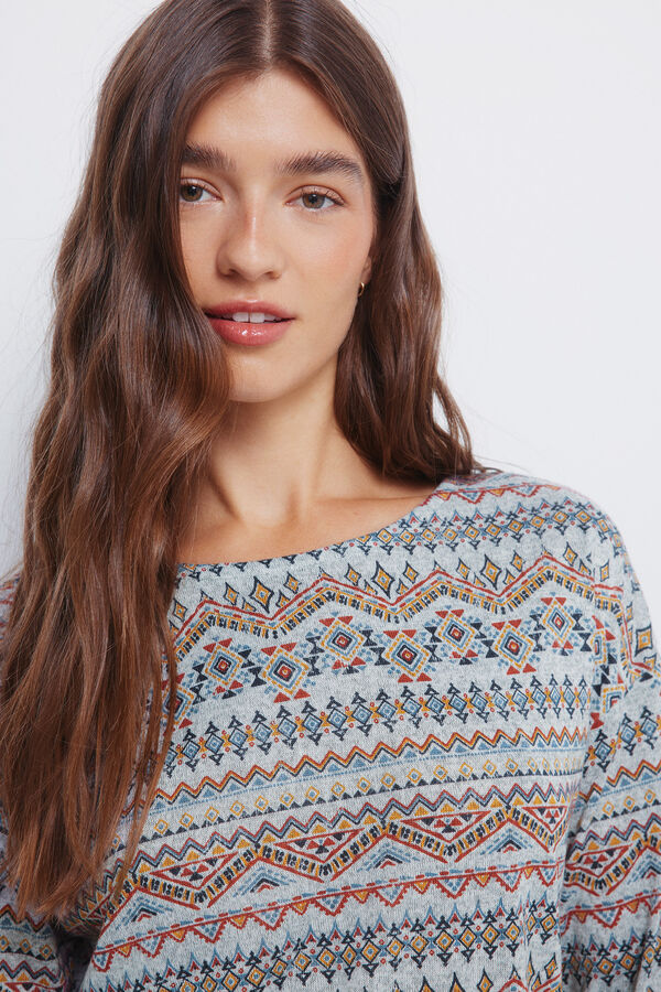 Springfield T-shirt estampada combinada  cinzento