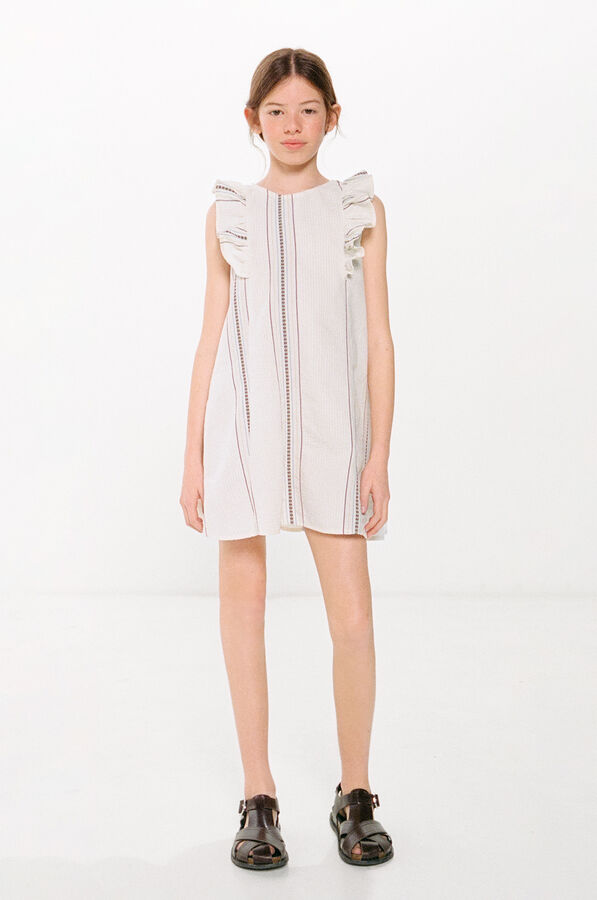 Springfield Kids Vestido rayas ni&ntilde;a beige