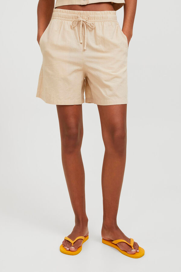 Jack & Jones Short de lino beige