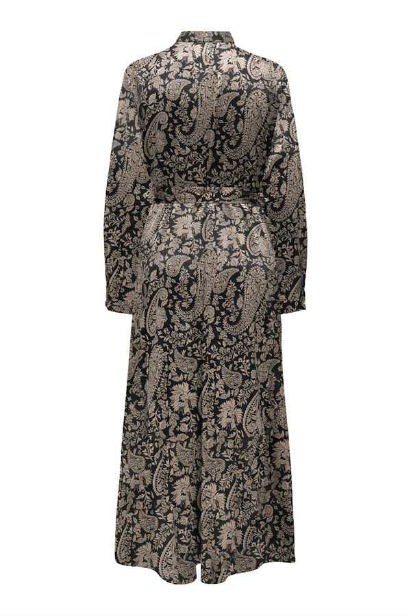 Only Vestido largo camisero satinado estampado