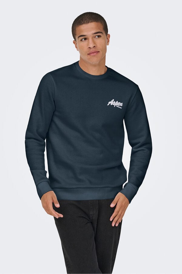 Only & Sons Sudadera cuello redondo azul