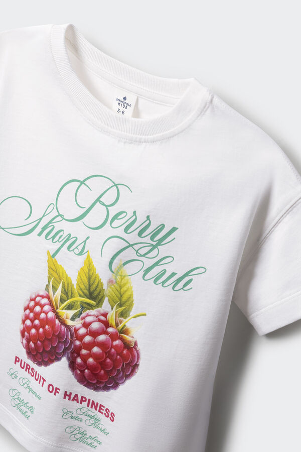 Springfield Kids Camiseta cereza niña blanco
