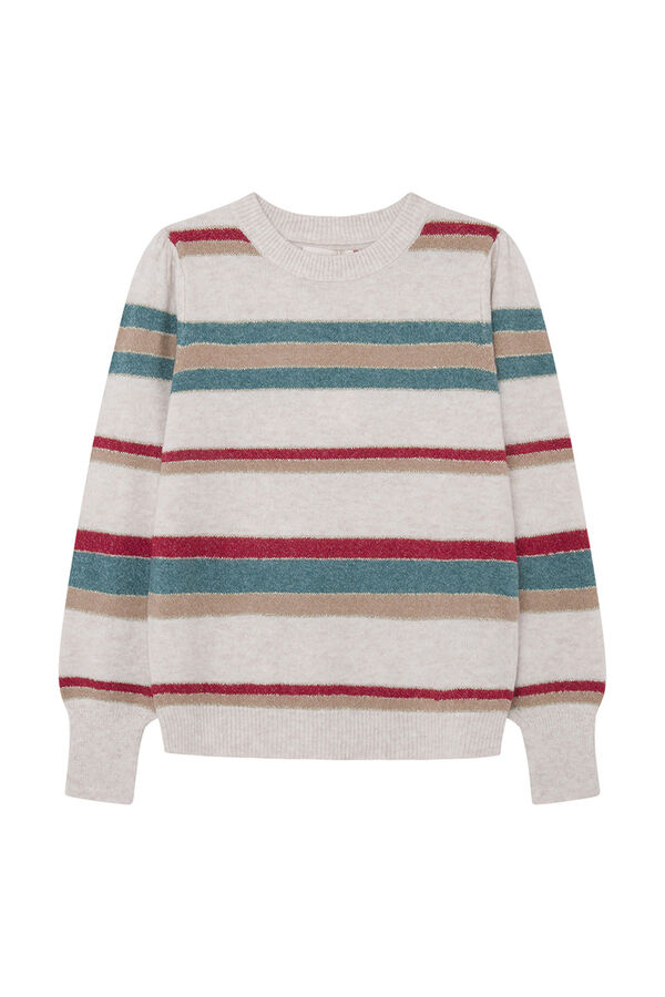 Springfield Jersey Rayas Botones Pu&ntilde;o beige