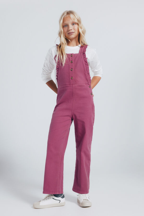 Springfield Kids Macac&atilde;o longo com babados para meninas rosa