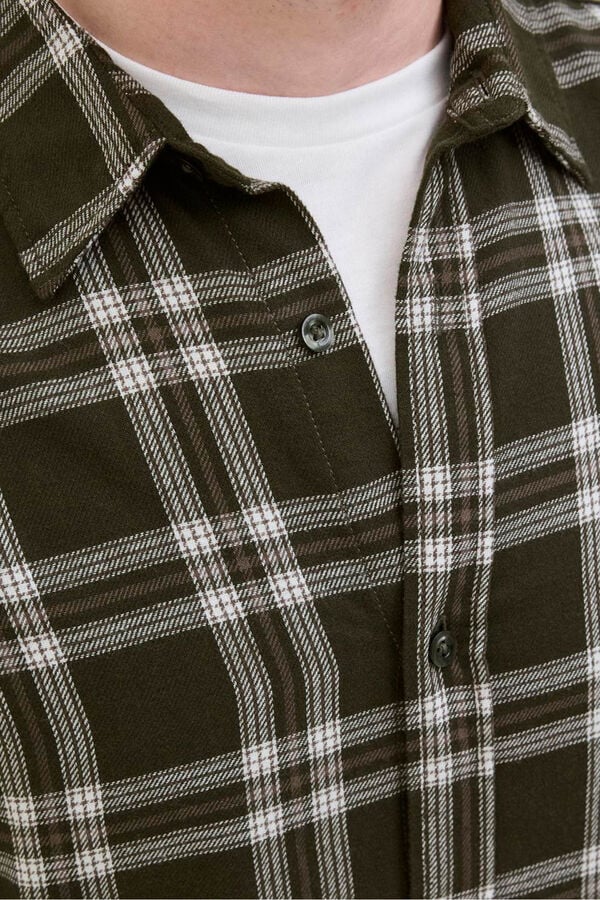 JJ REBEL Camisa xadrez regular fit verde