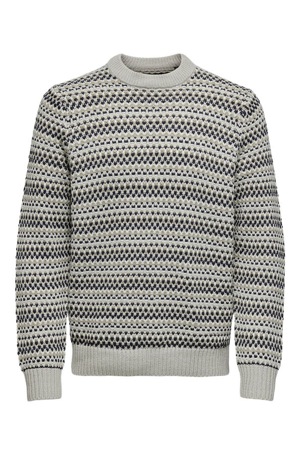 Only & Sons Camisola jacquard cinzento