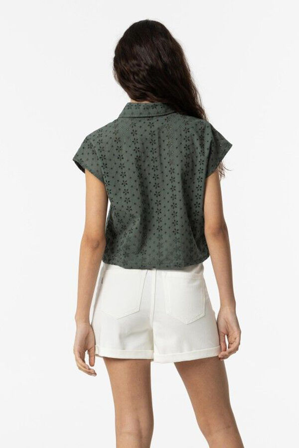 Tiffosi Blusa Bordado Ingl&eacute;s verde