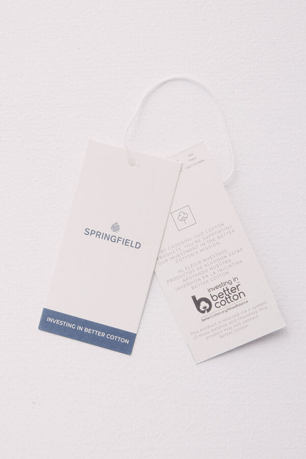 Springfield Camisa oxford leve de manga curta azul