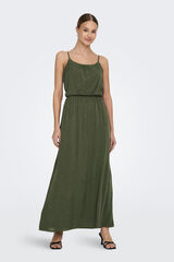 Only Vestido longo com al&ccedil;as ajust&aacute;veis Caqui escuro