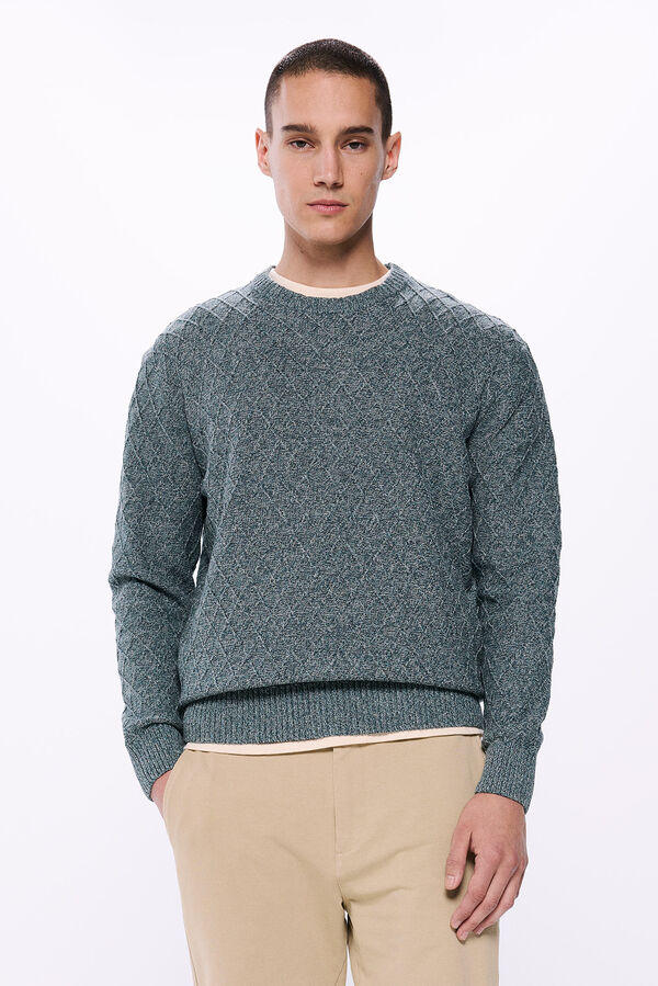 Springfield Su&eacute;ter estruturado em losango azul