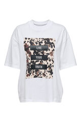 Only T-shirt de manga curta branco