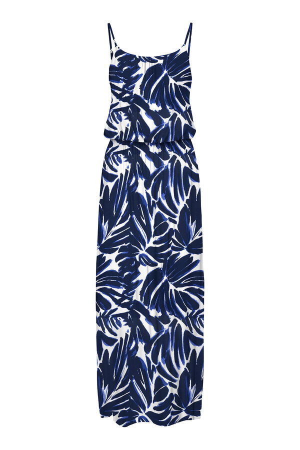 Only Vestido comprido com al&ccedil;as azul
