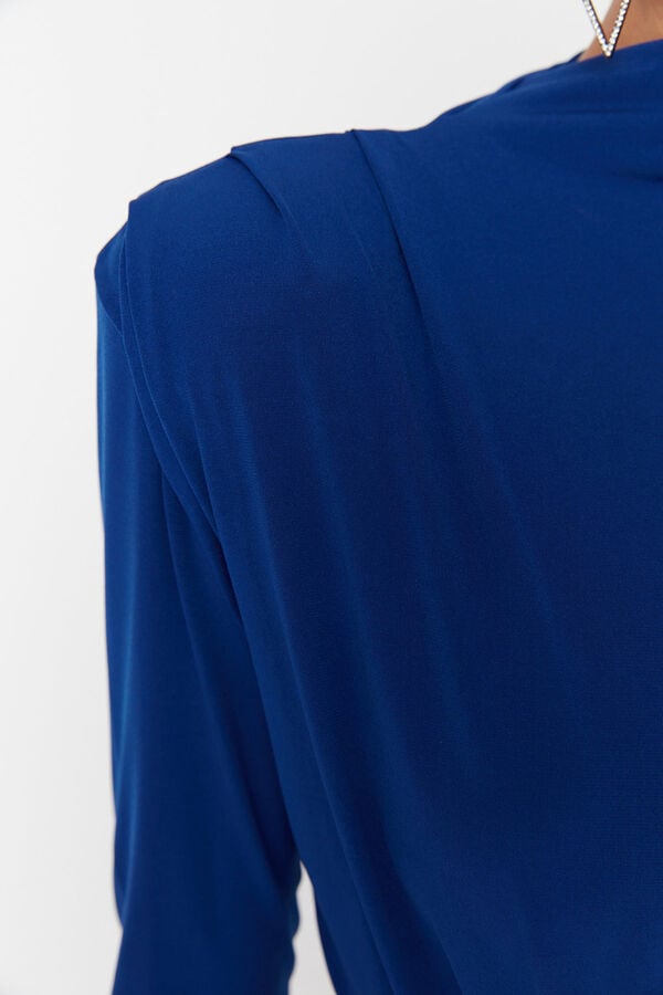 Trendyol Body de malha com drapeado azul