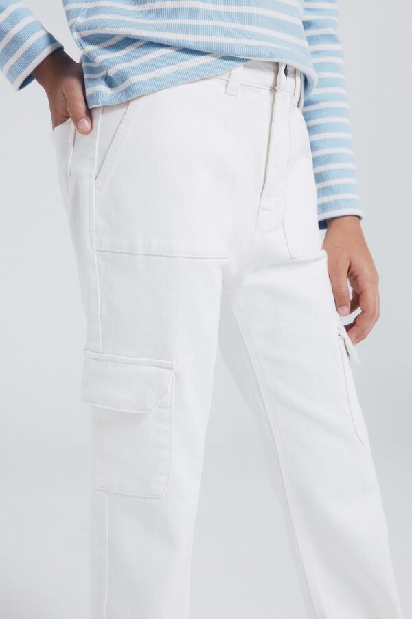 Springfield Kids Pantal&oacute;n cargo ni&ntilde;a blanco