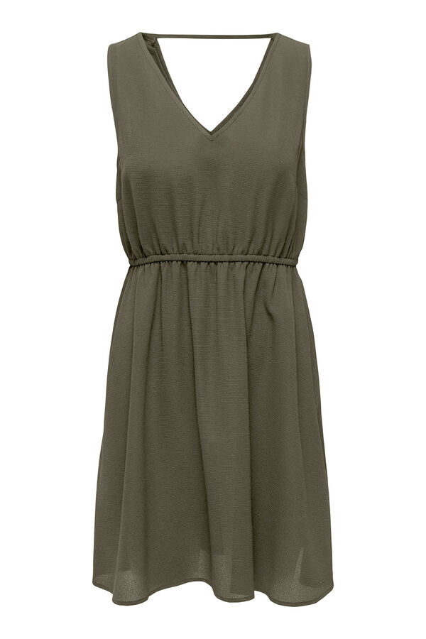 Only Vestido curto com al&ccedil;as largas verde