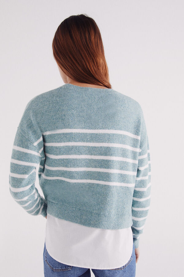 Springfield Camisola de malha combinada verde