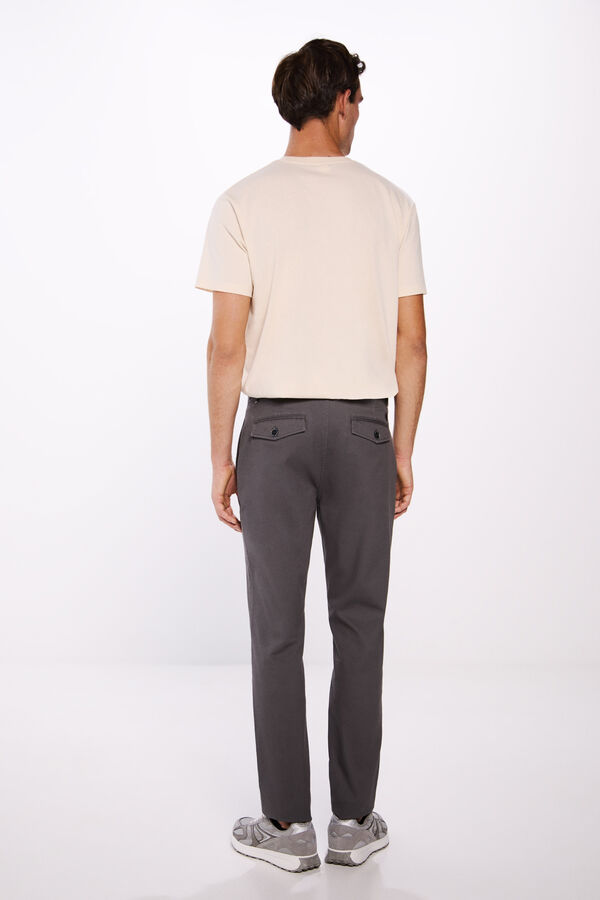 Springfield Cal&ccedil;a slim fit com microestrutura colorida cinzento