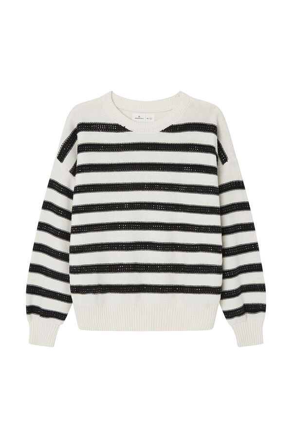 Springfield Jersey rayas cristales blanco