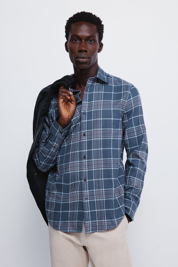Springfield Camisa xadrez azul