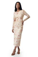 Koton Vestido midi justo estampado rosa