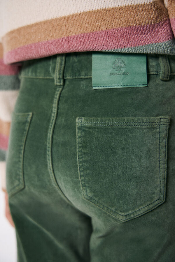 Springfield Kids Pantalon flare velour niña verde