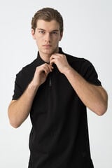 Tiffosi Polo com fecho-&eacute;clair preto