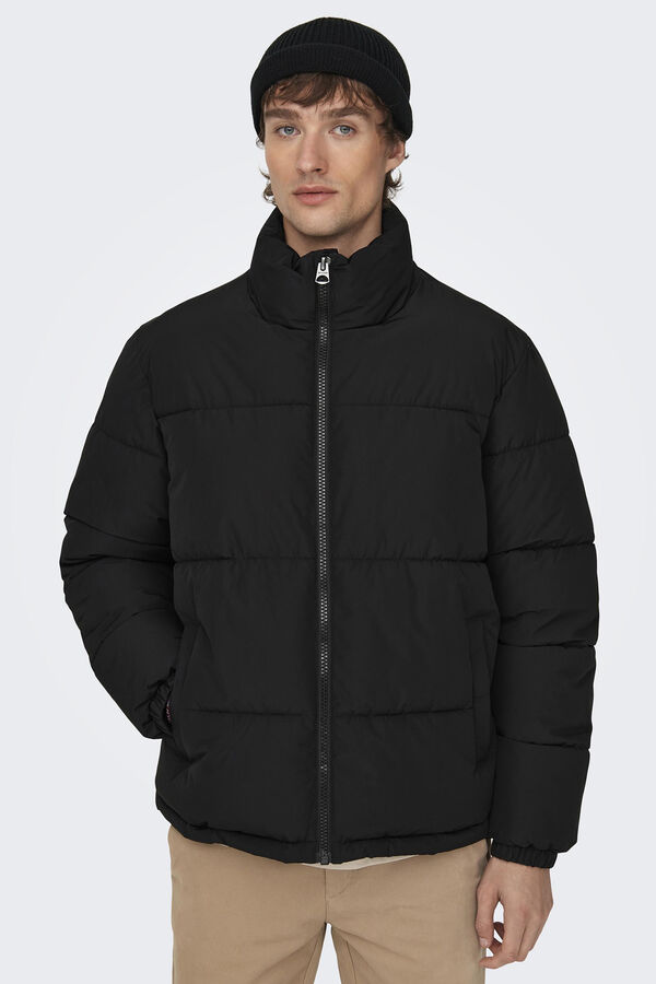 Only & Sons Abrigo acolchado negro