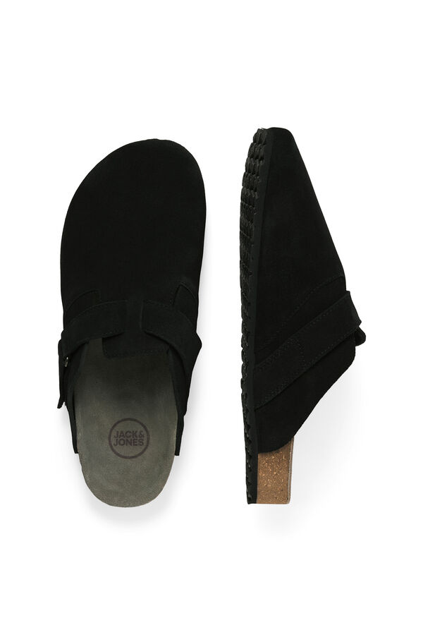 Jack & Jones Zueco de ante con hebilla negro