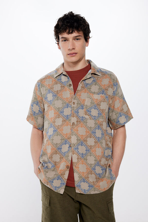 Springfield Camisa r&uacute;stica estampada vermelho