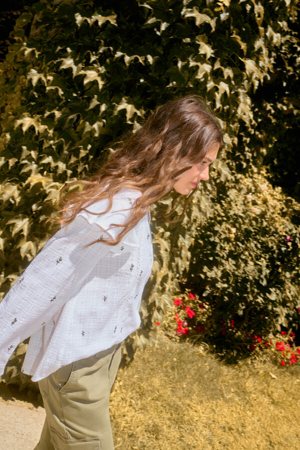 Springfield Blusa bordada la&ccedil;o estampado