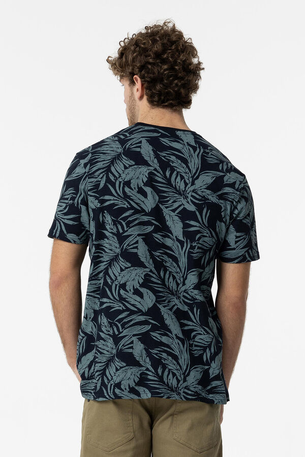 Tiffosi Camiseta Estampada Lino azul