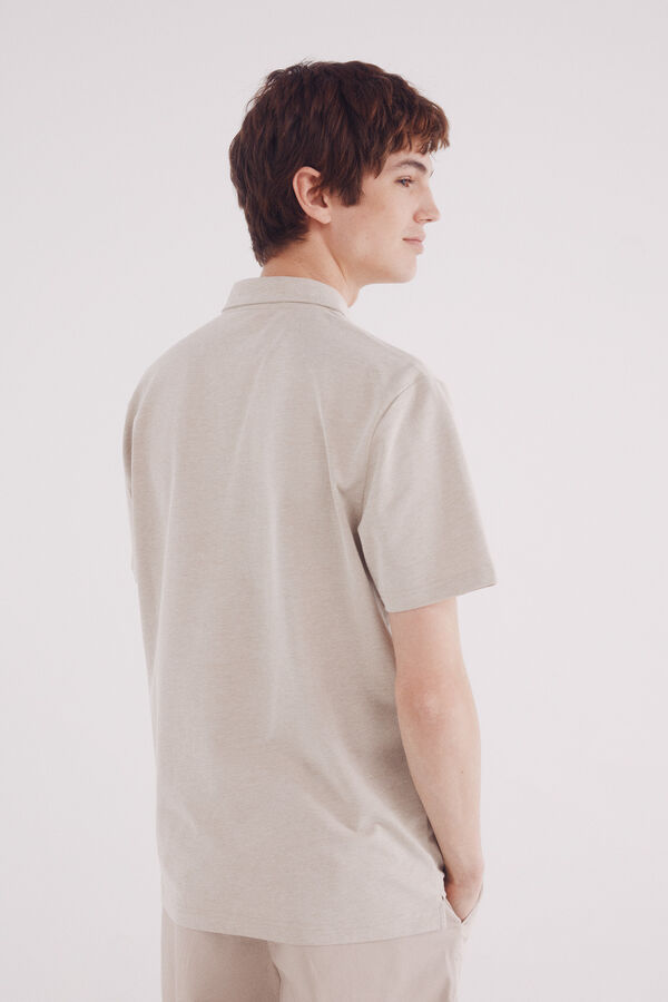 Springfield Polo piqu&eacute; estructura bicolor regular fit beige