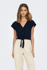 JDY Camisa manga corta nudo gris