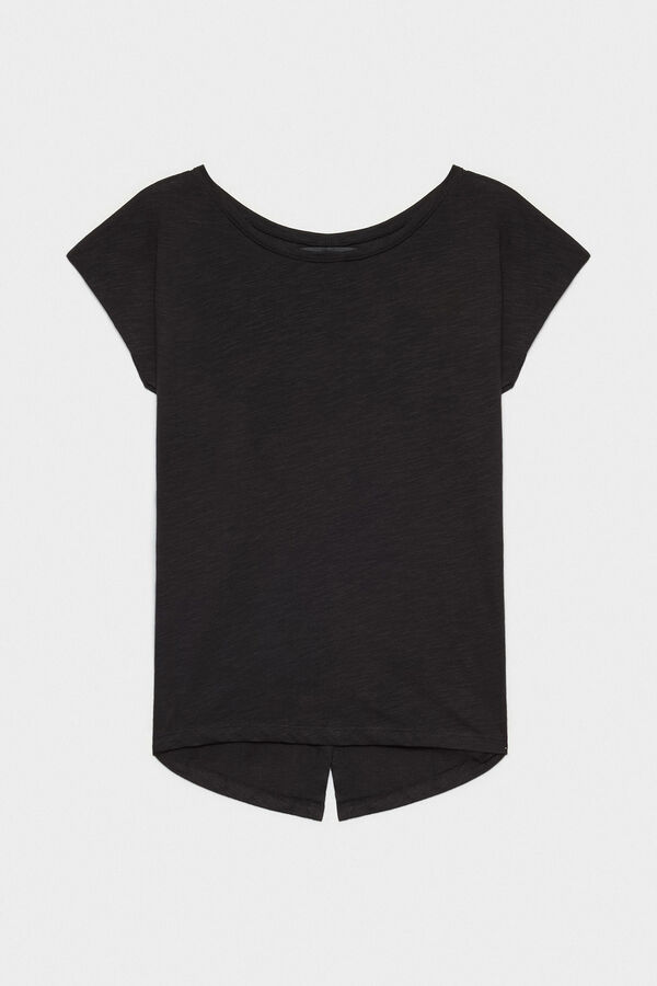 Inside Camiseta Botones Espalda negro