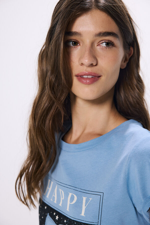 Springfield Camiseta gr&aacute;fica &eacute;tnica azul