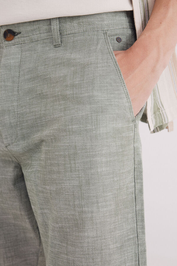 Springfield Bermuda chambray comfort slim fit verde