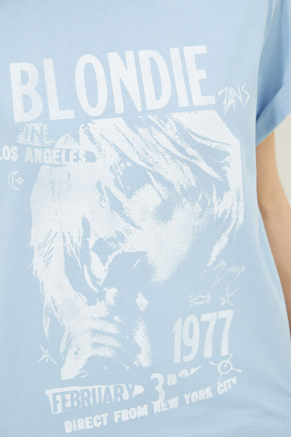 Springfield Camiseta "Blondie" algodón orgánico azul claro