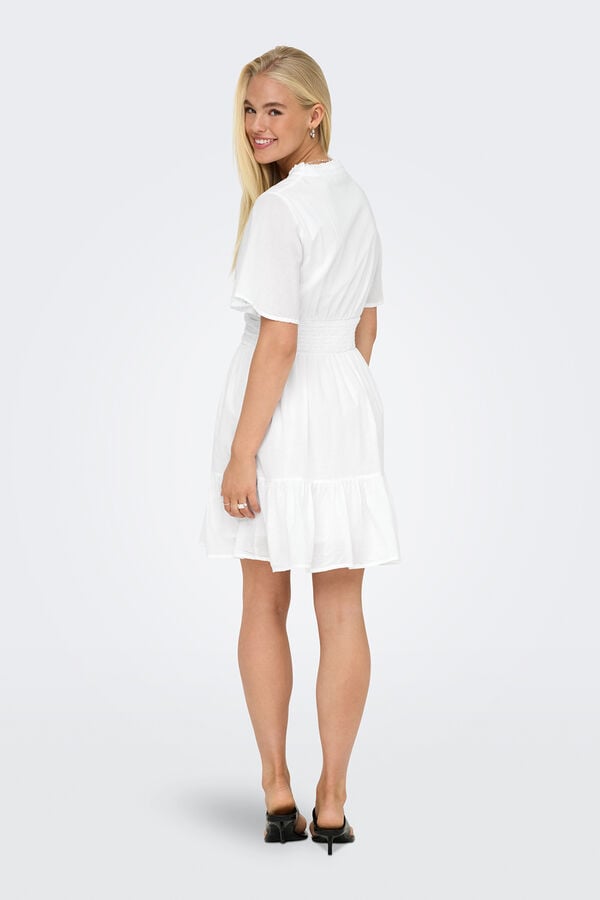 Only Vestido curto com folhos branco
