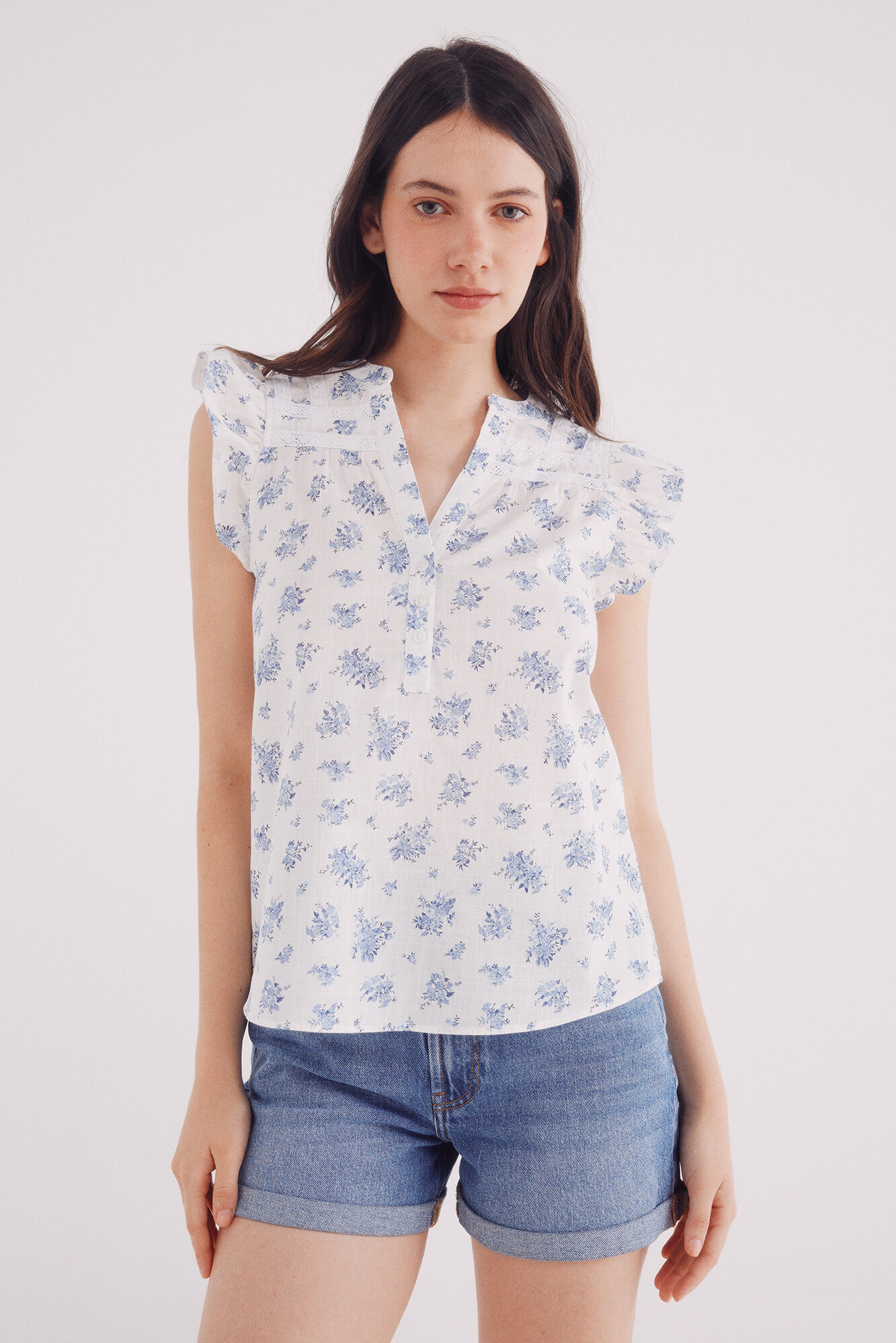 Springfield Blusa lace insertado