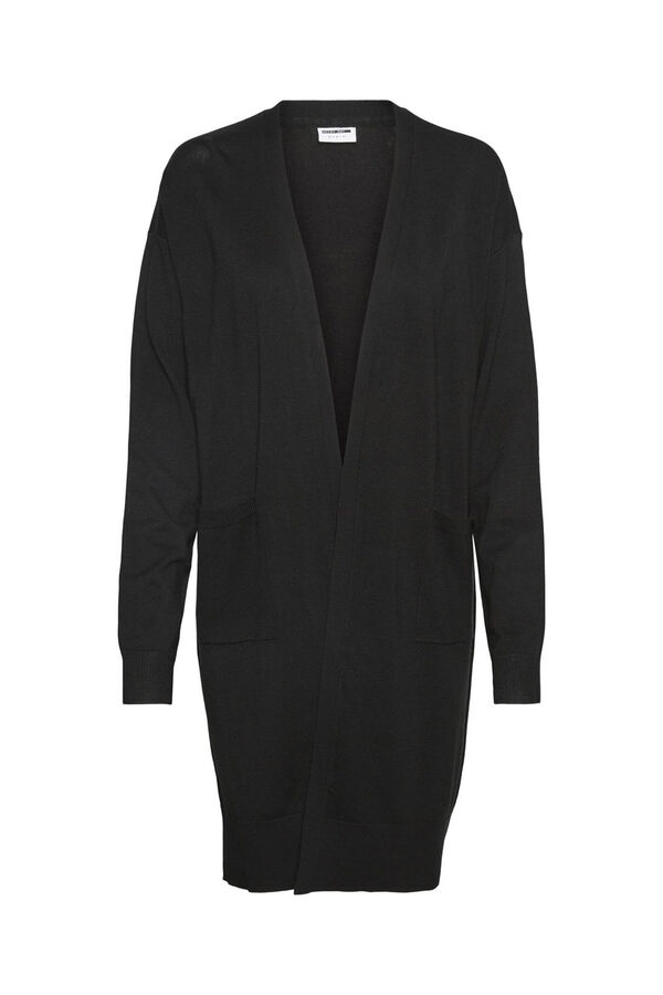 Noisy May C&aacute;rdigan largo de punto negro