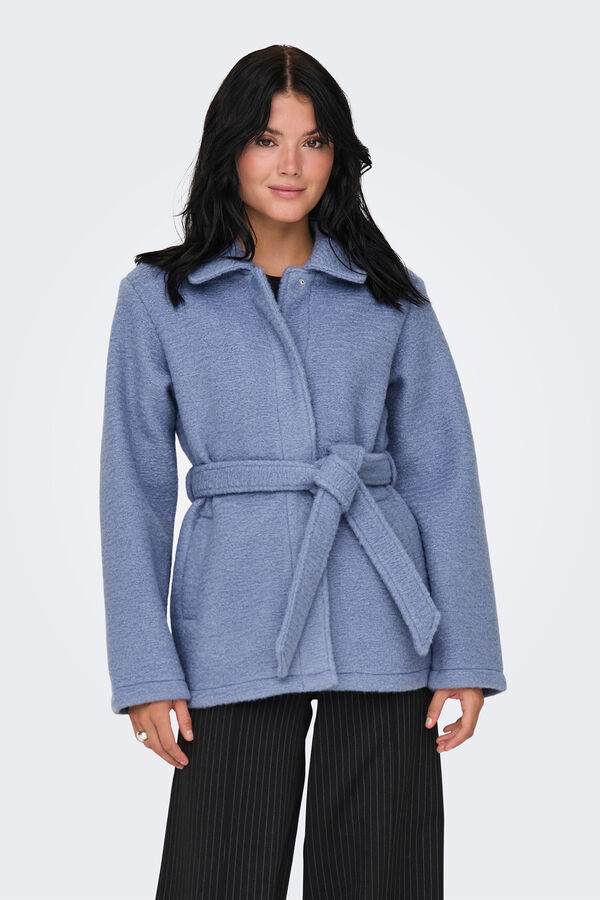 Only Trench de pa&ntilde;o azul